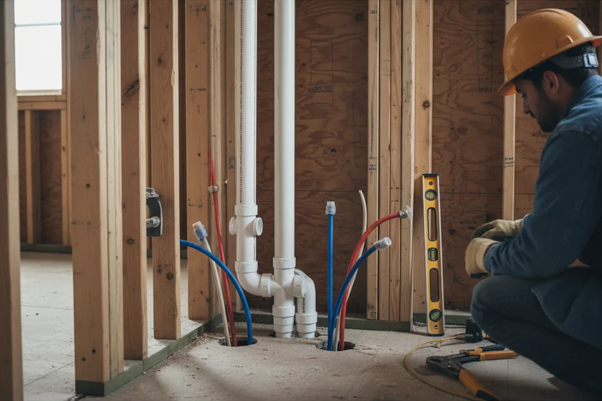 Drain and supply rough-in during Leak Detection in Seco